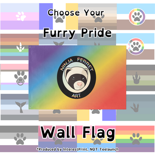 Choose Your Furry Wall Flag | Single-Sided | 5 Sizes | Choose Your Base Flag AND Your Paw Print