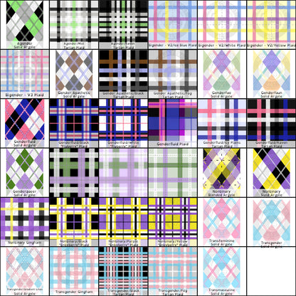 Pride Plaid Woven Polyester Fabric | 6 Fabric Types | Choose Your Colourway
