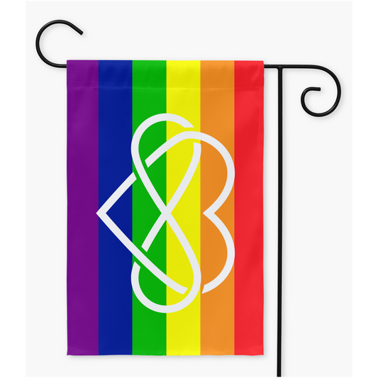 Polyamory - V3 - Rainbow Yard and Garden Flags | Single Or Double-Sided | 2 Sizes