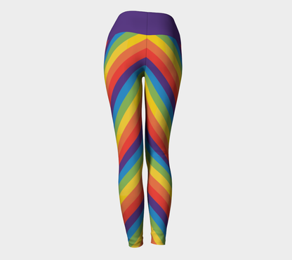 Muted Rainbow Striped Yoga Leggings