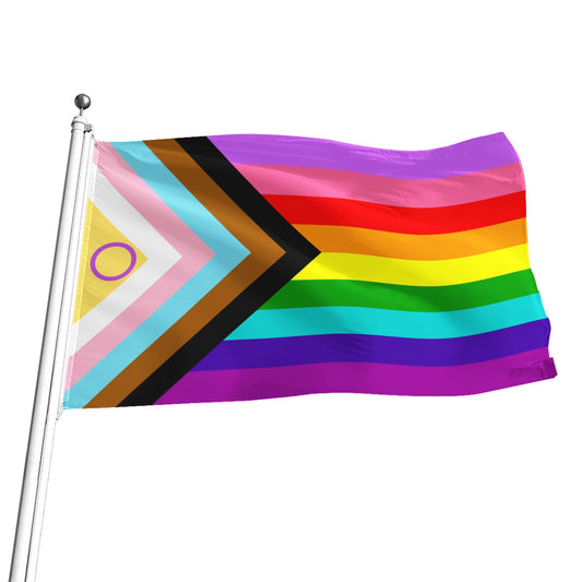 Intersex Inclusive Gilbert Baker Rainbow All-Over Print Flag | 5 Sizes