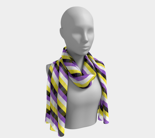 Nonbinary Striped Long Scarf
