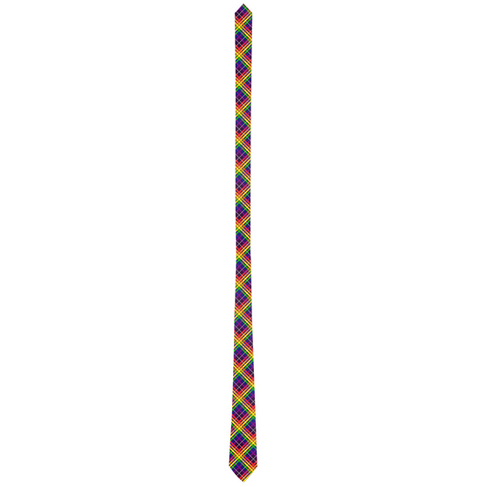 Rainbow/Aubergine Tartan Plaid Neck Tie