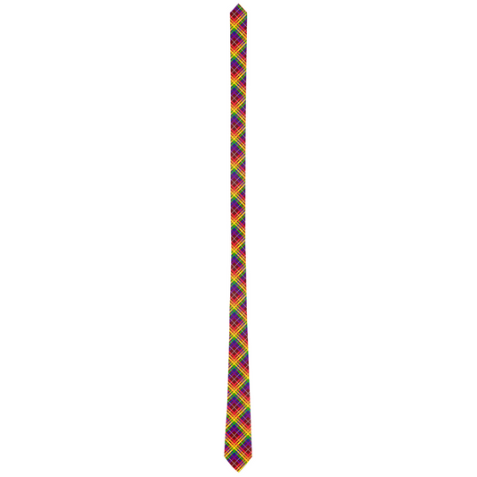 Rainbow/Japanese Maple Tartan Plaid Neck Tie