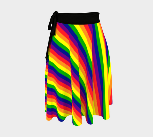 Rainbow Pride Plaid or Striped Wrap Skirts | Choose Your Colourway