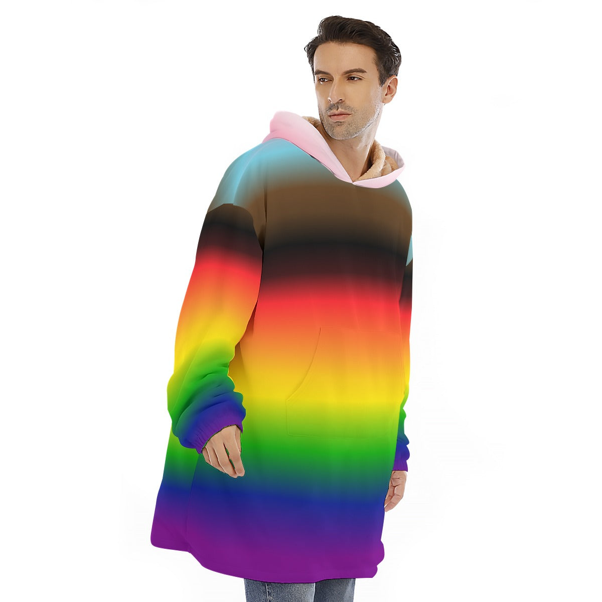 Gradient Unisex Sherpa Fleece Hoodie Blanket | Choose Your Colourway