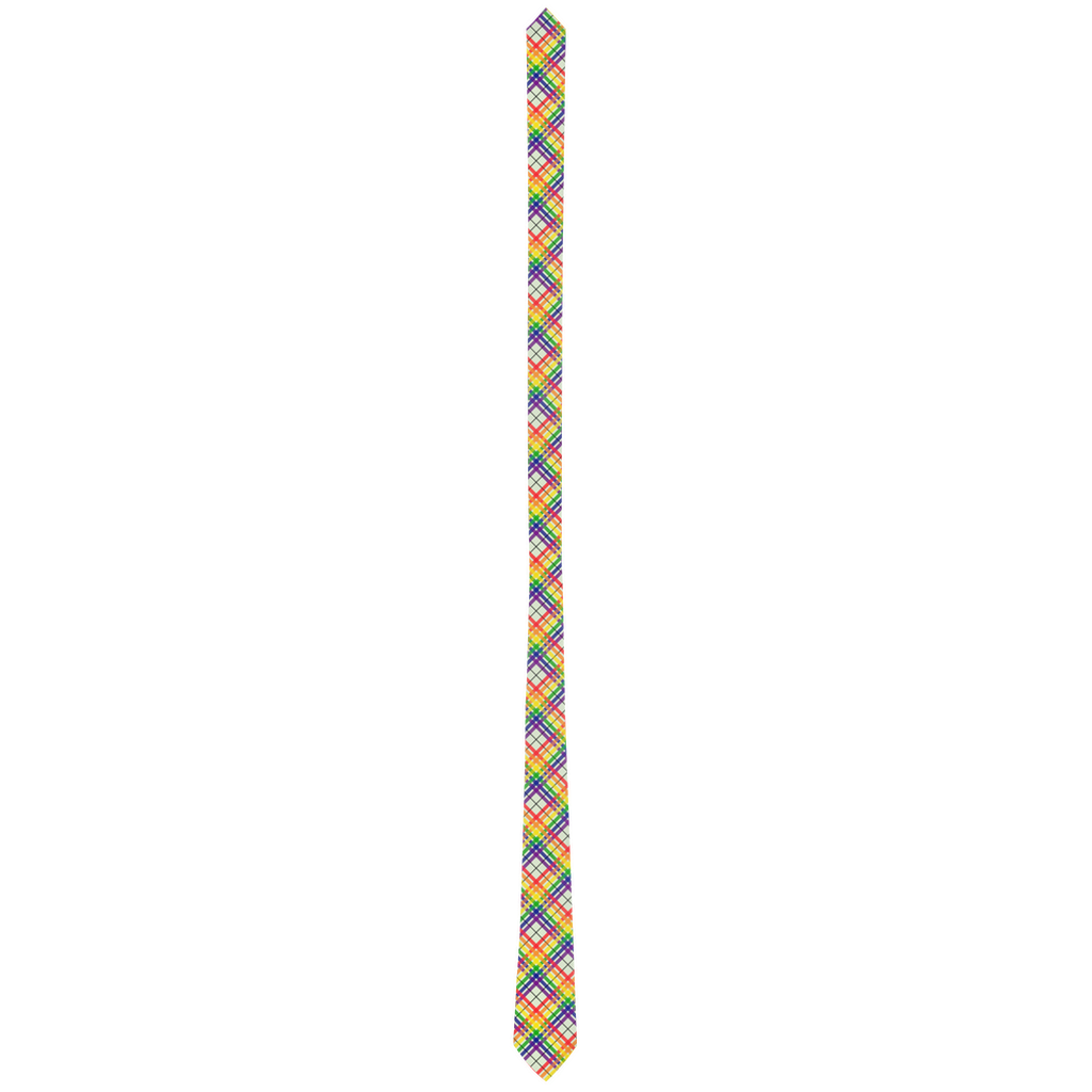 Rainbow/Celadon Tartan Plaid Neck Tie