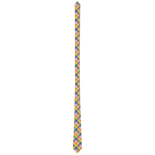 Rainbow/Celadon Tartan Plaid Neck Tie