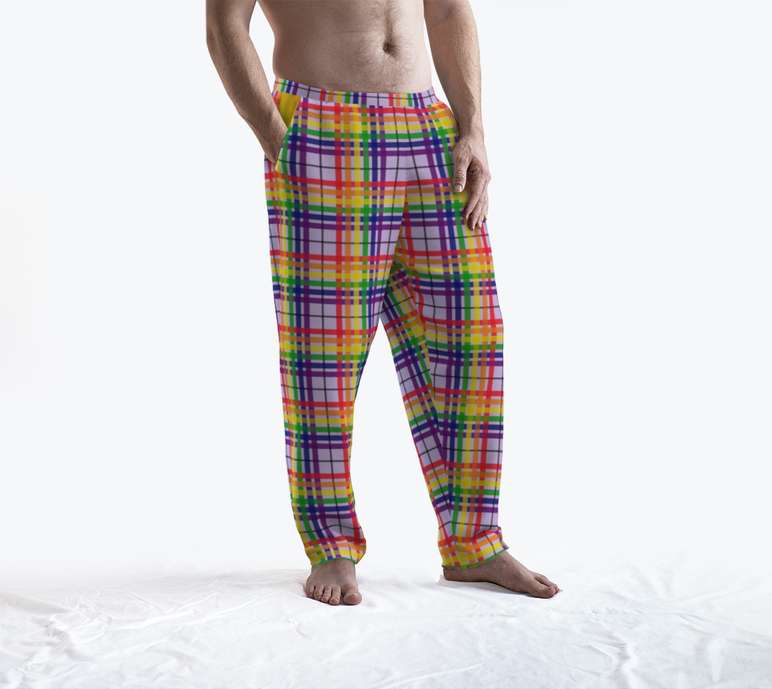 Rainbow/Lilac Tartan Plaid Lounge Pants