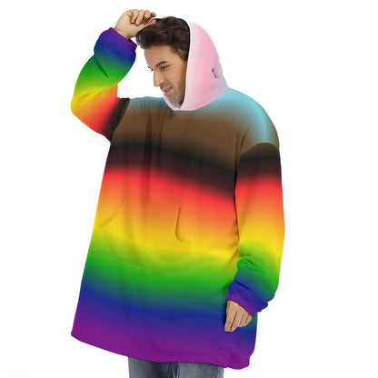 Gradient Unisex Sherpa Fleece Hoodie Blanket | Choose Your Colourway