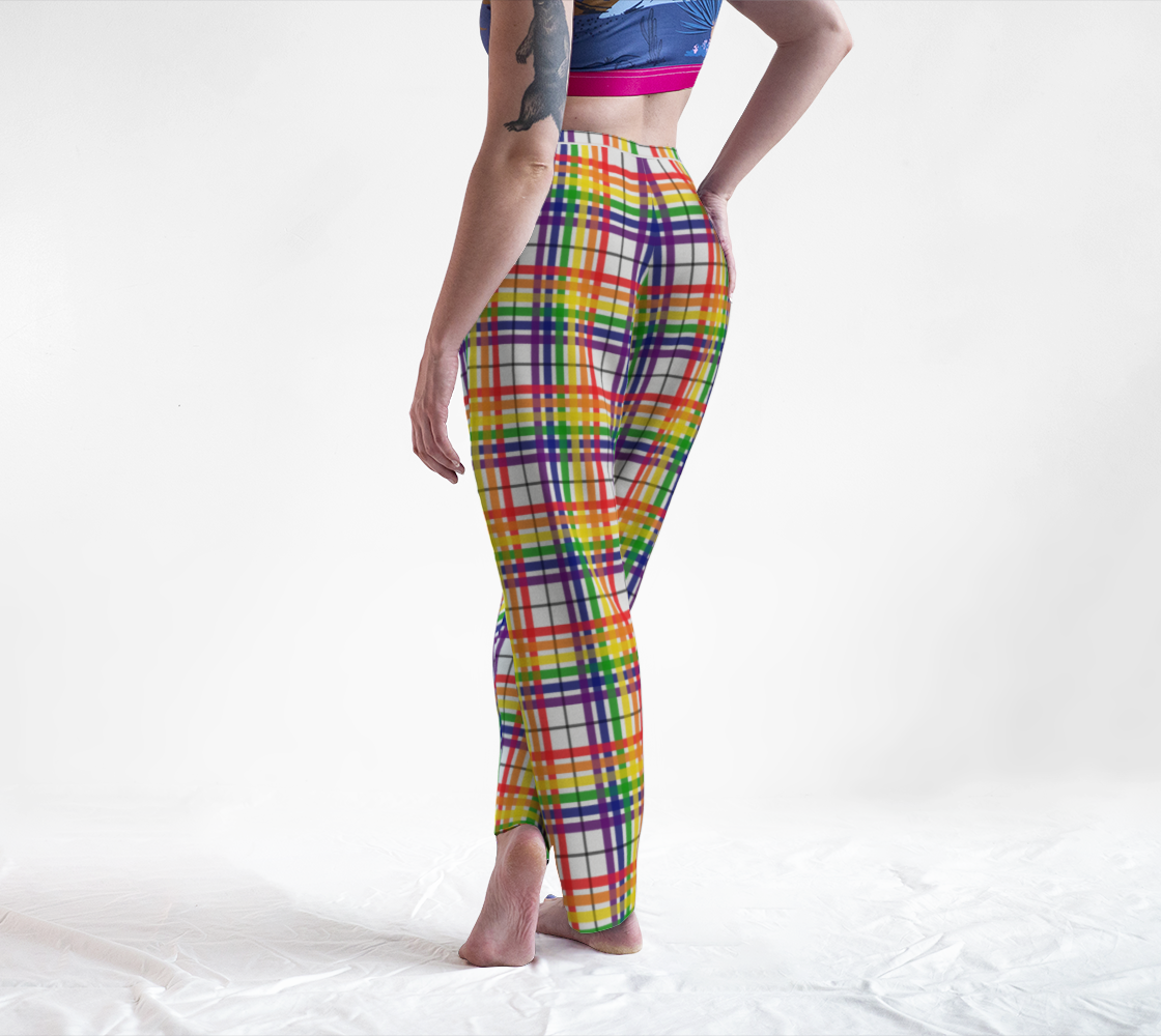 Rainbow/White Tartan Plaid Lounge Pants