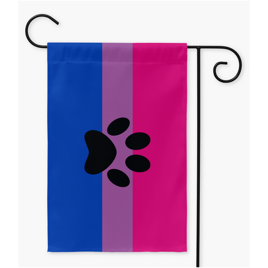 Furry - V3 - Banderas de jardín y patio del Orgullo Bisexual | Una o dos caras | 2 tamaños
