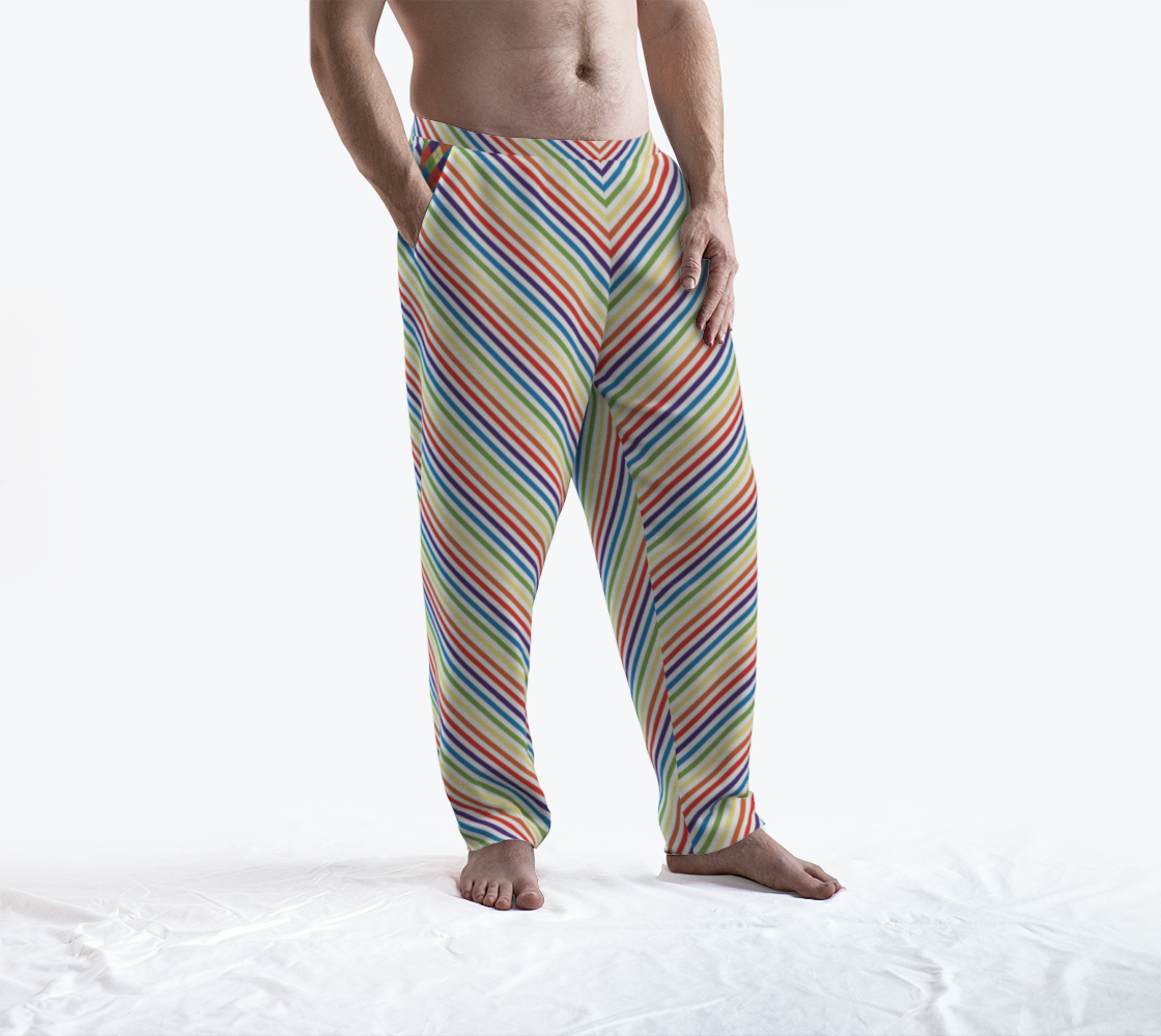 Muted Rainbow Barber Striped Lounge Pants