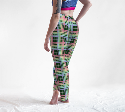 Pastel Rainbow/Pine Tartan Plaid Lounge Pants