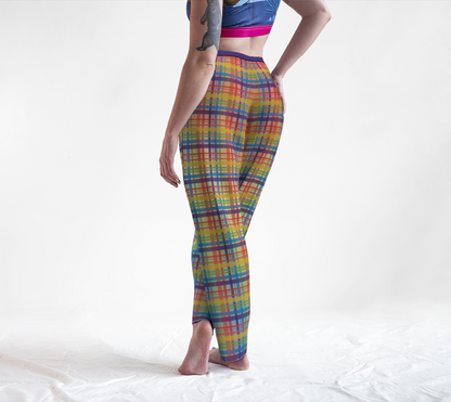 Muted Rainbow Plaid Gradient Lounge Pants