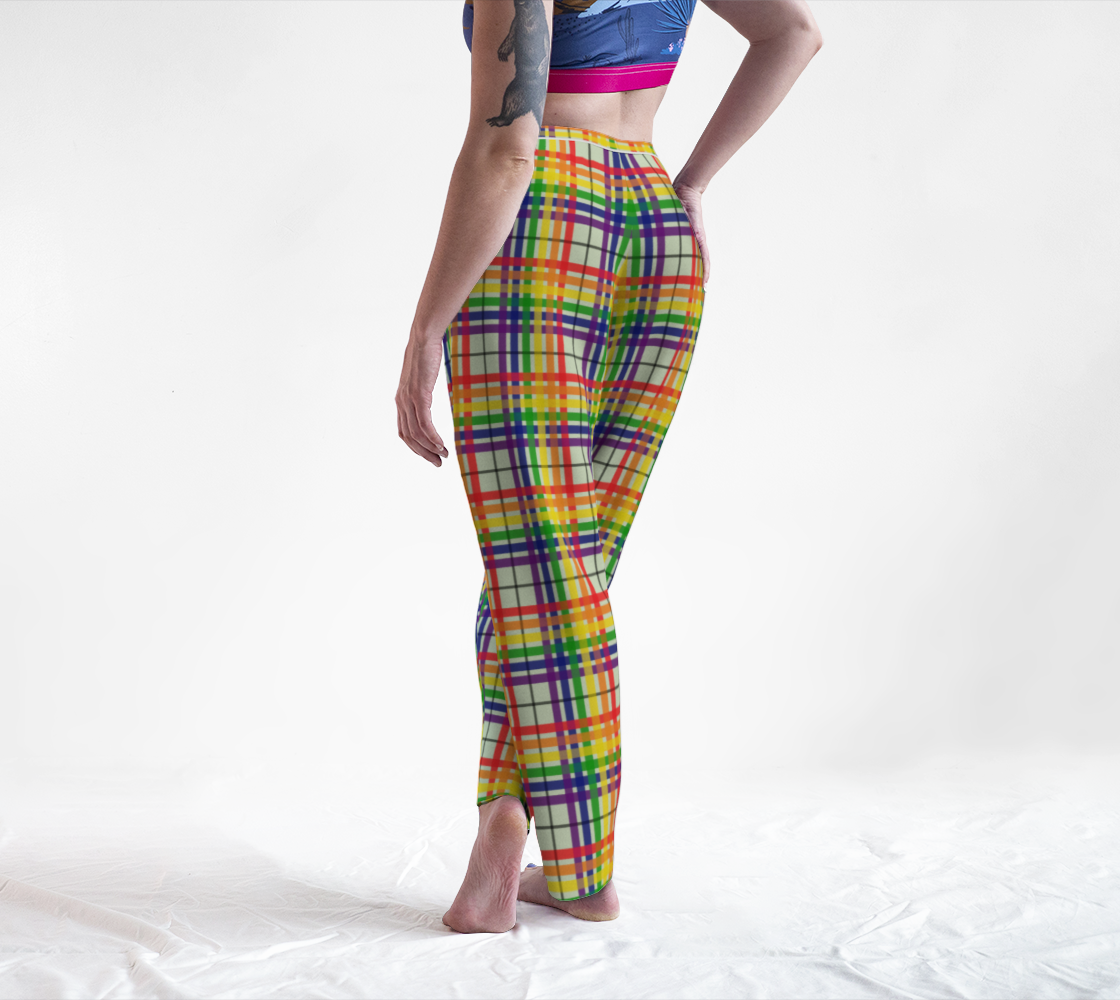 Rainbow/Celadon Tartan Plaid Lounge Pants
