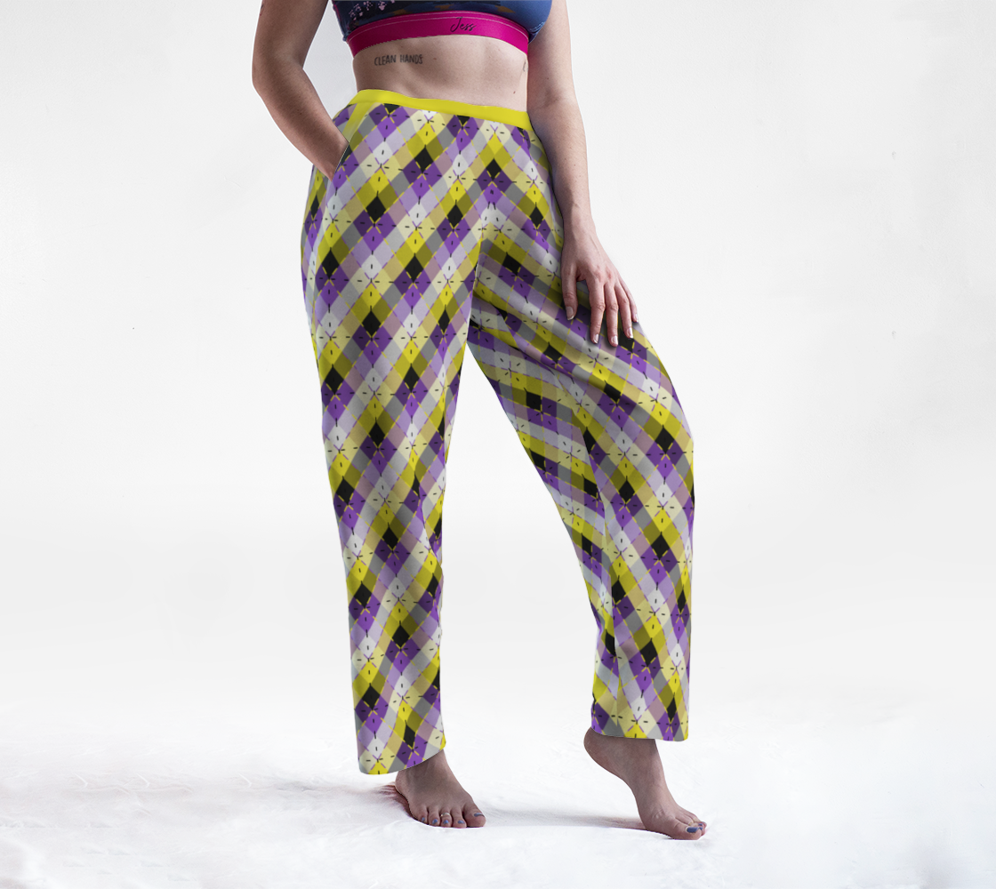 Nonbinary Bright Blended Argyle Lounge Pants