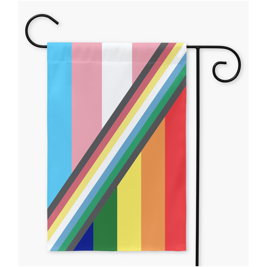 Discapacidad - V2 - Banderas de jardín y patio arcoíris/transgénero | Una o dos caras | 2 tamaños