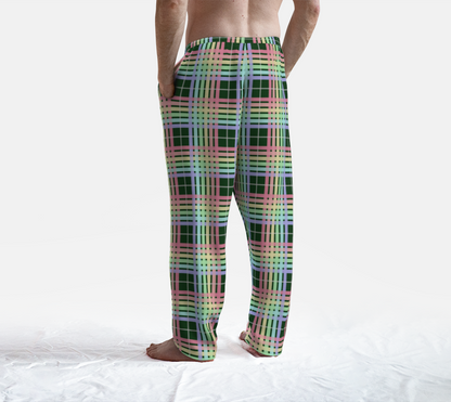 Pastel Rainbow/Pine Tartan Plaid Lounge Pants