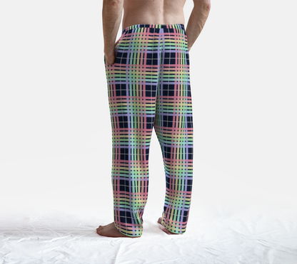 Pastel Rainbow/Navy Tartan Plaid Lounge Pants