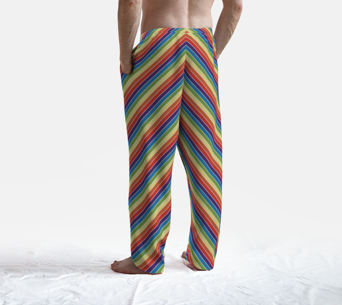 Muted Rainbow Candy Striped Lounge Pants