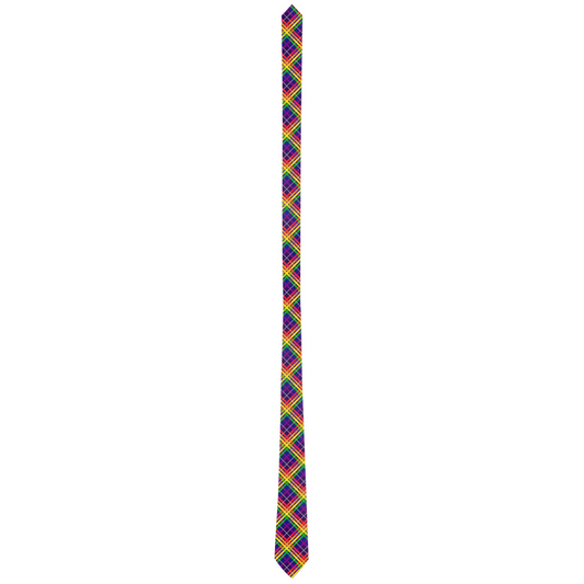 Rainbow/Eggplant Tartan Plaid Neck Tie