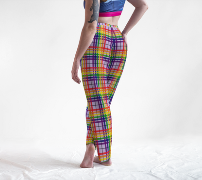 Rainbow/Lilac Tartan Plaid Lounge Pants