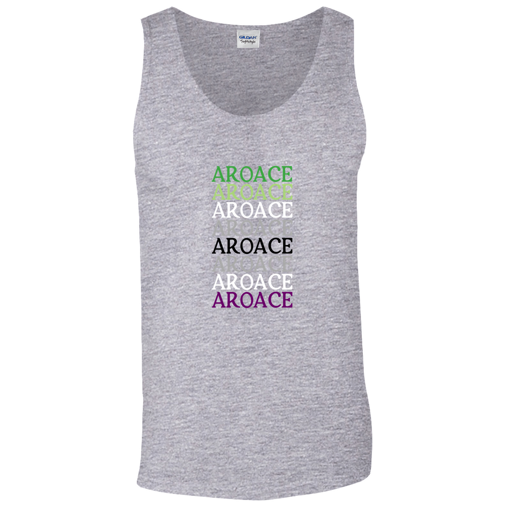 Funky Text Aro Ace Unisex Tank Tops | Gildan