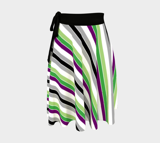 Aroace - V2 Candy Striped Wrap Skirt