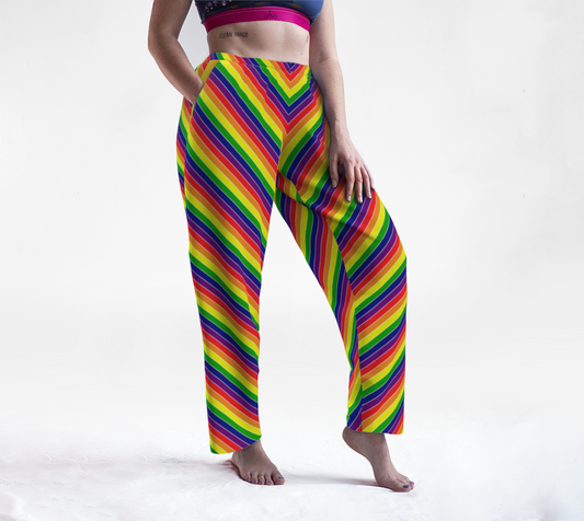 Rainbow Candy Striped Lounge Pants