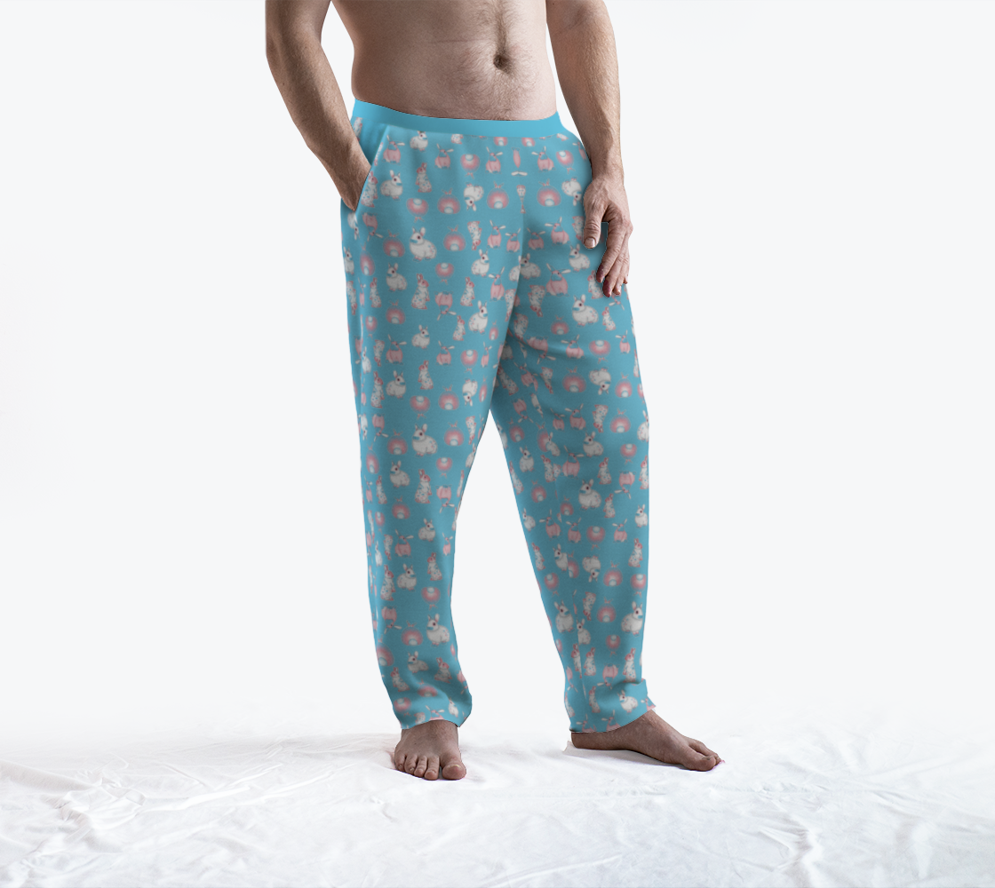 Bunnies! Everywhere! Transgender/Baby Blue Lounge Pants