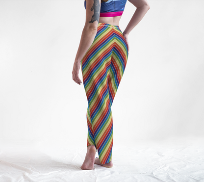 Muted Rainbow Candy Striped Lounge Pants