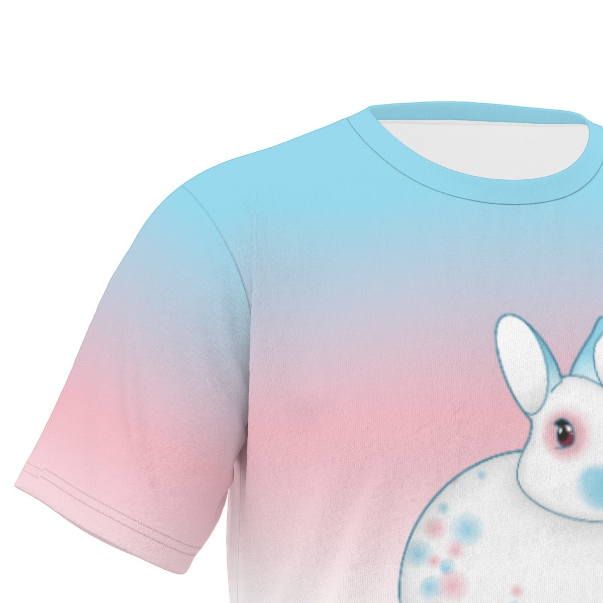 Transgender Spotted Bunny with Gradient Background Relaxed Fit O-Neck T-Shirt