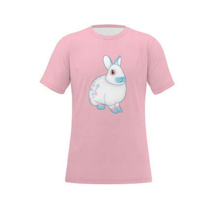 Transgender Spotted Bunny with Pink Background Relaxed Fit O-Neck T-Shirt