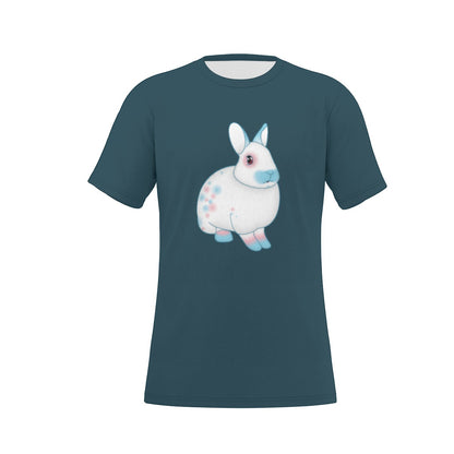 Transgender Spotted Bunny with Peacock Background Relaxed Fit O-Neck T-Shirt