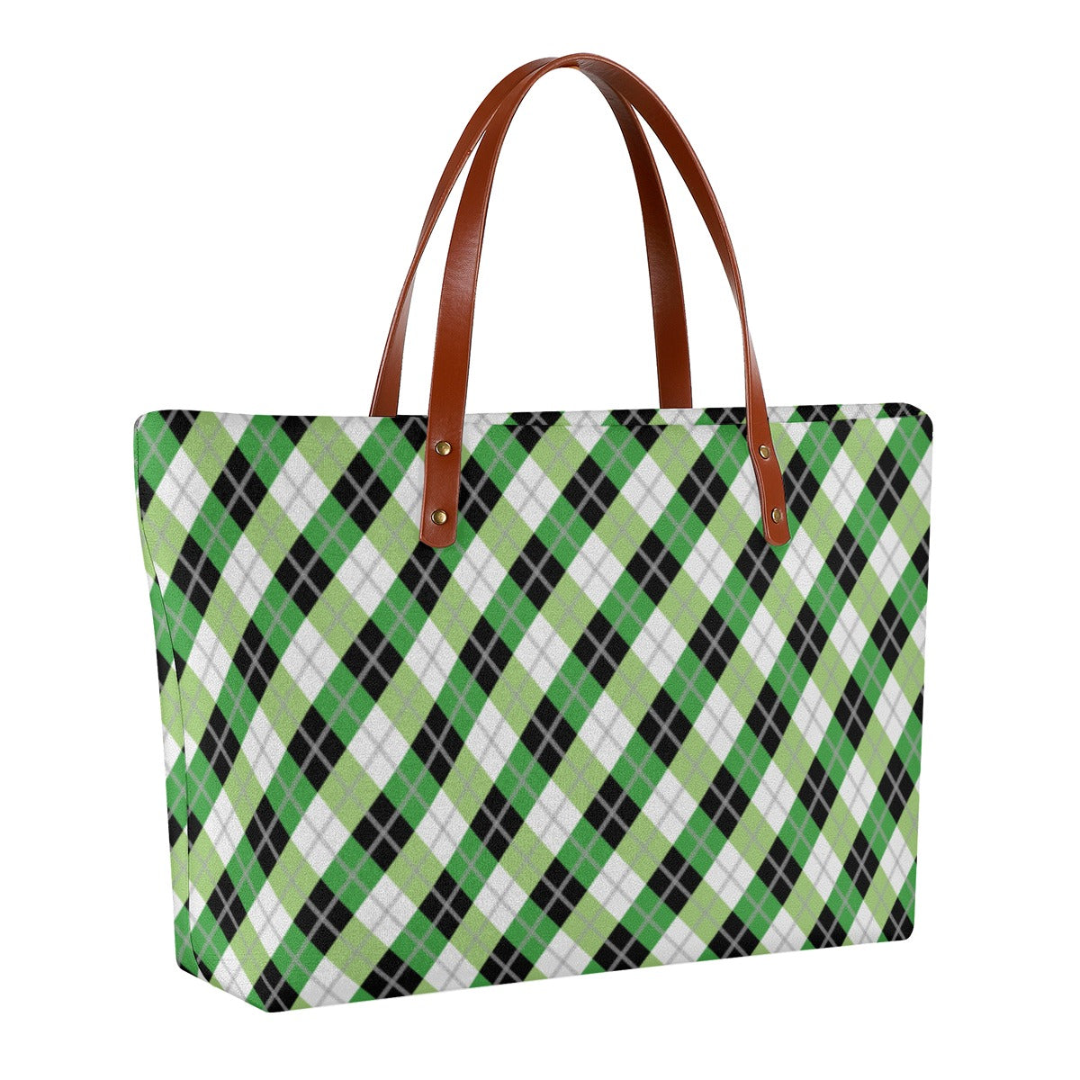 Aromantic Solid Argyle Zippered Neoprene Tote Bag