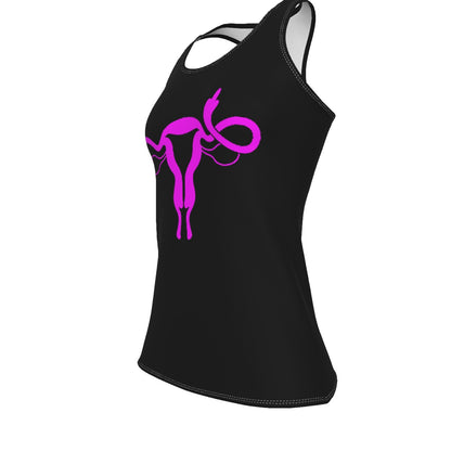 Uterus Middle Finger Fitted Racerback Tank Top