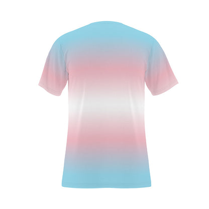 Transgender Spotted Bunny with Gradient Background Relaxed Fit O-Neck T-Shirt