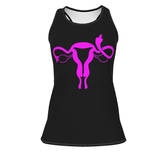 Uterus Middle Finger Fitted Racerback Tank Top