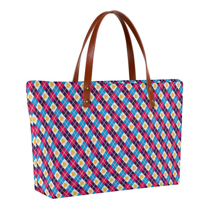 Pansexual - V6 Argyle Zippered Neoprene Tote Bag