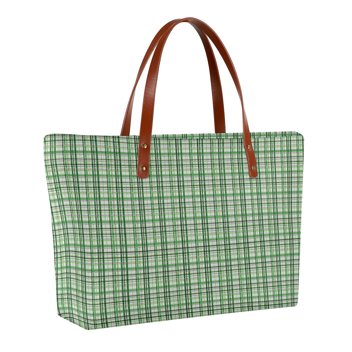 Aromantic Madras Plaid Zippered Neoprene Tote Bag