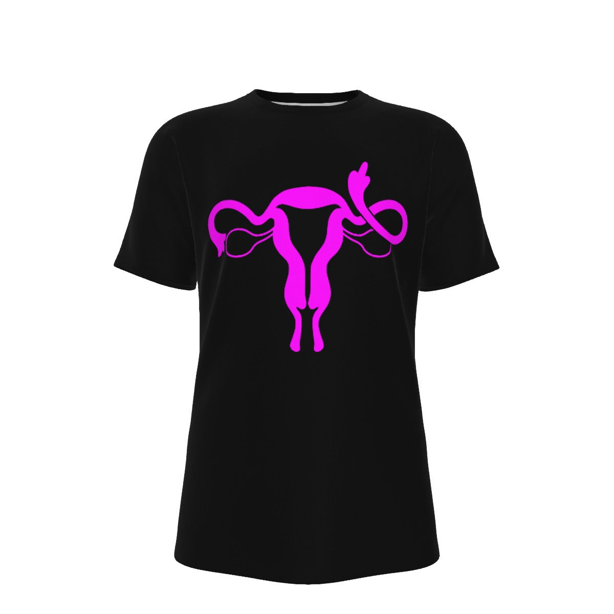 Uterus Middle Finger Relaxed Fit O-Neck T-Shirt