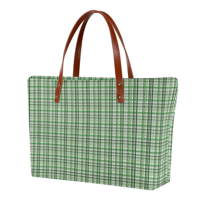 Aromantic Madras Plaid Zippered Neoprene Tote Bag