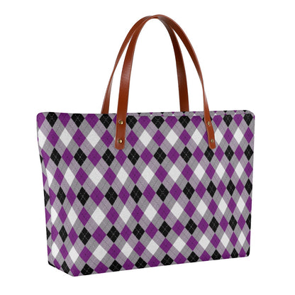 Asexual Solid Argyle Zippered Neoprene Tote Bag