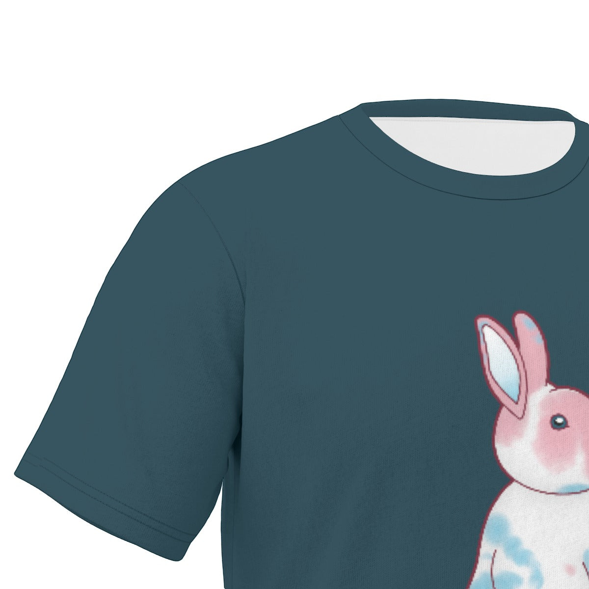 Transgender Nosy Neighbour Bunny with Peacock Background Relaxed Fit O-Neck T-Shirt