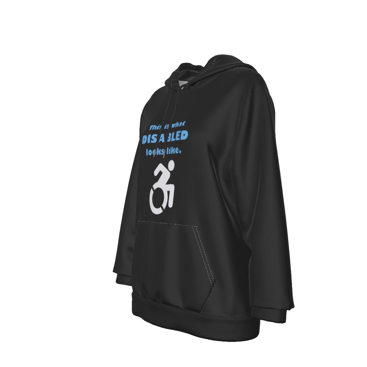 Disability Phrases and Symbols Fitted  Pullover Hoodie | Choose Your Design and Colourway