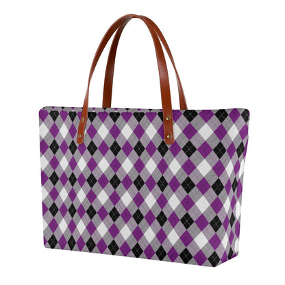 Asexual Solid Argyle Zippered Neoprene Tote Bag