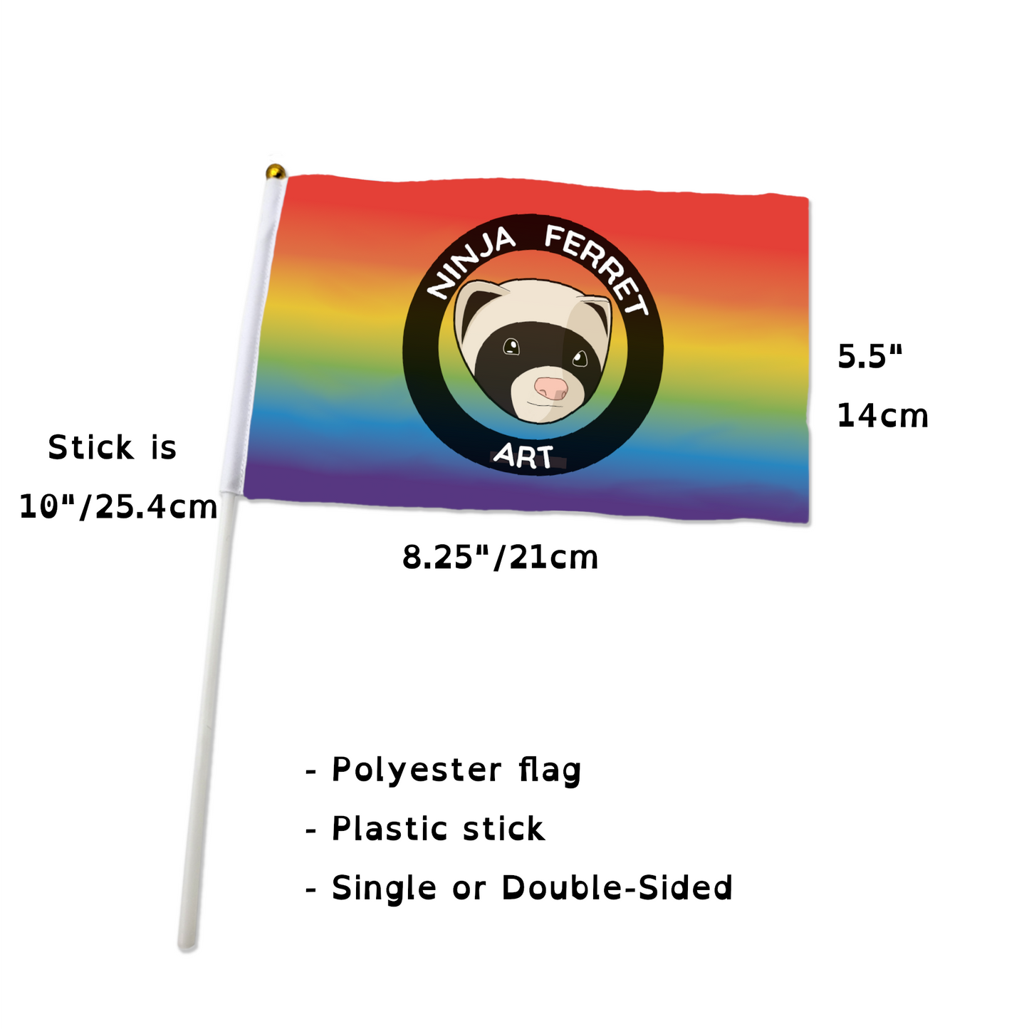 Banderas de mano/escritorio del orgullo peludo | Elige tu bandera | Doble cara
