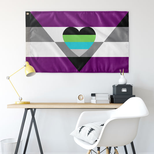 Aegosexual Quoiromantic Wall Flag | 36x60" | Single-Reverse