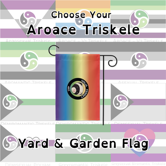 Elige tus banderas de jardín y patio Aro Ace Triskele | Una o dos caras | 2 tamaños